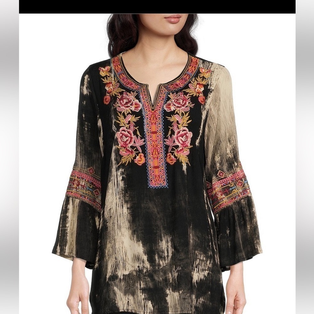 Calessa, Gorgeous Tie-Dye Woven Top, Tunic Style, Excellent Condition, S - Picture 2 of 14